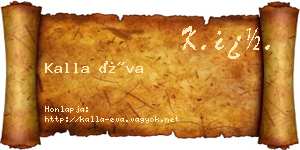 Kalla Éva névjegykártya